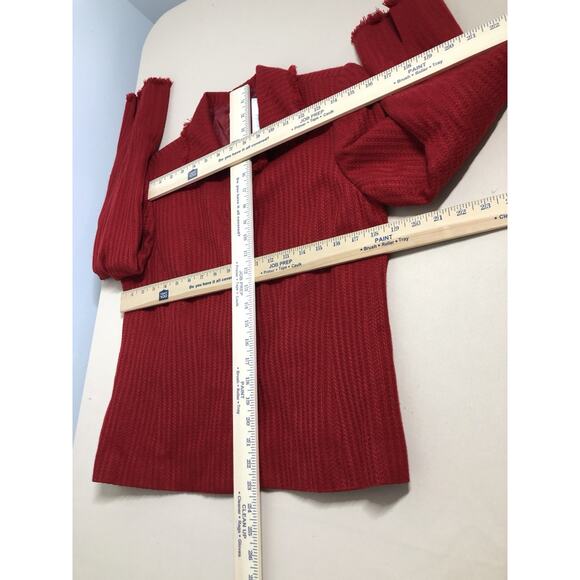 Emma James Women 8 Jacket Split Long Sleeve 3 Open Button Red Office Siren - Picture 7 of 9